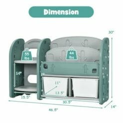 Hot Sale 👏 Costway Kids Toy Storage Organizer w/ 2-Tier Bookshelf & Plastic Bins 🌟