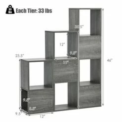 Wholesale 👏 Costway Bookshelf Free Combination Bookcase Storage Organizer Display Shelf Gray 🎉