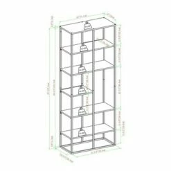 Brand new 🔔 70" Modern Industrial 5 Shelf Bookcase Plant Stand - Saracina Home Gray Wash 🧨 -Bookshelves And Bookcases store unnamed file 301