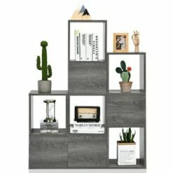 Wholesale 👏 Costway Bookshelf Free Combination Bookcase Storage Organizer Display Shelf Gray 🎉 -Bookshelves And Bookcases store unnamed file 3011