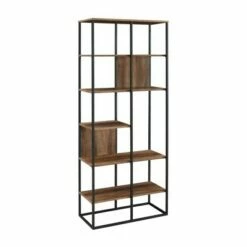 Brand new 🔔 70" Modern Industrial 5 Shelf Bookcase Plant Stand - Saracina Home Gray Wash 🧨 -Bookshelves And Bookcases store unnamed file 302