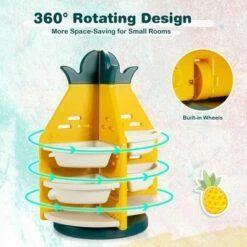 Discount ✨ Costway Kids Toy Storage Organizer 360° Revolving Pineapple Shelf w/Plastic Bins ⌛ -Bookshelves And Bookcases store unnamed file 3025