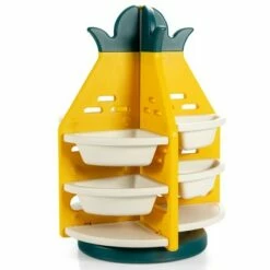Discount ✨ Costway Kids Toy Storage Organizer 360° Revolving Pineapple Shelf w/Plastic Bins ⌛ -Bookshelves And Bookcases store unnamed file 3030