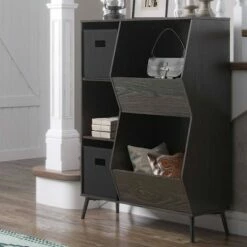 Buy ❤️ Woodbury Storage Cabinet with Cubbies and Veggie Bins and 2pc Bin Woodgrain - RiverRidge Home 🤩