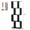 Best Sale ✔️ Costway 4-tier S-Shaped Bookcase Free Standing Storage Rack Wooden Display Decor Black ❤️