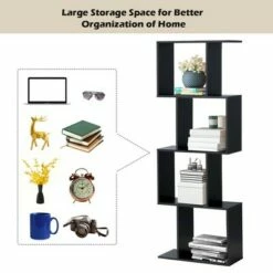 Best Sale ✔️ Costway 4-tier S-Shaped Bookcase Free Standing Storage Rack Wooden Display Decor Black ❤️ 16 Best Sale ✔️ Costway 4-tier S-Shaped Bookcase Free Standing Storage Rack Wooden Display Decor Black ❤️ -Bookshelves And Bookcases store unnamed file 3048