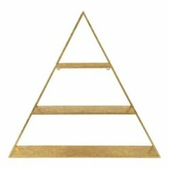 Budget ❤️ 26.5" x 28" Tildan Three-Tier Triangle Wood and Metal Wall Shelf - Kate & Laurel All Things Decor Gold 👍