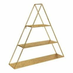 Budget ❤️ 26.5" x 28" Tildan Three-Tier Triangle Wood and Metal Wall Shelf - Kate & Laurel All Things Decor Gold 👍 -Bookshelves And Bookcases store unnamed file 3103