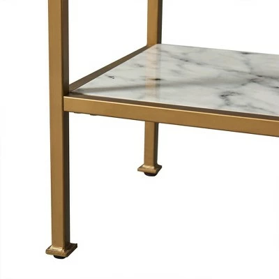 Best Pirce 🎉 72" Marmo Large 5 Tier Display Shelf Faux Marble/Brass - Teamson Home ✔️ 3 Best Pirce 🎉 72" Marmo Large 5 Tier Display Shelf Faux Marble/Brass - Teamson Home ✔️