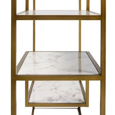 Best Pirce 🎉 72" Marmo Large 5 Tier Display Shelf Faux Marble/Brass - Teamson Home ✔️ 10 Best Pirce 🎉 72" Marmo Large 5 Tier Display Shelf Faux Marble/Brass - Teamson Home ✔️ - Image 8