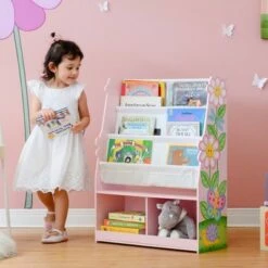 Promo ✨ Magic Garden Book Rack Storage Bookshelf - Fantasy Fields by Teamson Kids 🔔