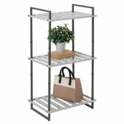 Wholesale 🔥 Honey-Can-Do 3 Tier Square Tube Shelf Gray 👏