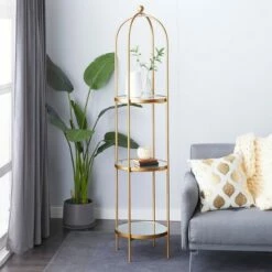Wholesale 👏 Olivia & May Glam Metal Shelving Gold - Olivia & May 😀