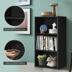 Best Sale ✨ Costway 2 PCS 3 Tier Open Shelf Bookcase Multi-functional Storage Display Cabinet Black 🎁 -Bookshelves And Bookcases store unnamed file 320