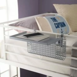 Flash Sale 👍 Universal Metal Bunk Bed Shelf Silver/Mesh - Saracina Home 🤩