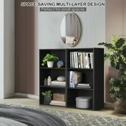 Best Sale ✨ Costway 2 PCS 3 Tier Open Shelf Bookcase Multi-functional Storage Display Cabinet Black 🎁 -Bookshelves And Bookcases store unnamed file 321