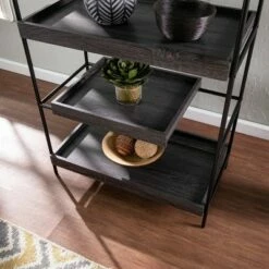Best deal 😉 Caj Sliding Shelf Etagere Black - Southern Enterprises 🤩