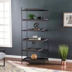 Best deal 😉 Caj Sliding Shelf Etagere Black - Southern Enterprises 🤩 -Bookshelves And Bookcases store unnamed file 3244