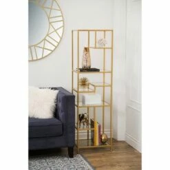 Buy ๐ 62" Rowledge Gold Glass Book Shelf Gold - Abbyson Living ๐ 8 Buy ๐ 62" Rowledge Gold Glass Book Shelf Gold - Abbyson Living ๐ -Bookshelves And Bookcases store unnamed file 3253
