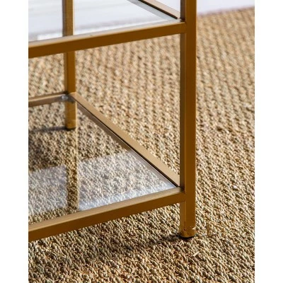 Buy ๐ 62" Rowledge Gold Glass Book Shelf Gold - Abbyson Living ๐ 6 Buy ๐ 62" Rowledge Gold Glass Book Shelf Gold - Abbyson Living ๐ - Image 4