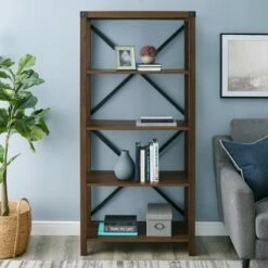 Cheapest ✔️ Sophie Rustic Farmhouse X Frame Bookshelf - Saracina Home Gray Wash 🎁 -Bookshelves And Bookcases store unnamed file 3374