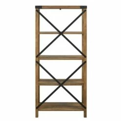 Cheapest ✔️ Sophie Rustic Farmhouse X Frame Bookshelf - Saracina Home Gray Wash 🎁 -Bookshelves And Bookcases store unnamed file 3376