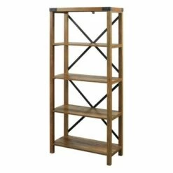 Cheapest ✔️ Sophie Rustic Farmhouse X Frame Bookshelf - Saracina Home Gray Wash 🎁 -Bookshelves And Bookcases store unnamed file 3379