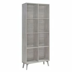 Coupon 🧨 77.32" Elouera Mid Century Bookcase - Christopher Knight Home Grey Oak ⭐ -Bookshelves And Bookcases store unnamed file 3395