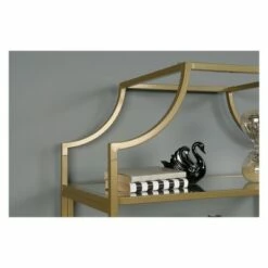 Brand new 🔔 71" International Luxury Bookshelf Satin Gold Finish - Sauder 💯