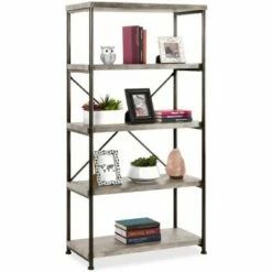 Best deal 🛒 Best Choice Products 5-Tier Rustic Industrial Bookshelf Display Décor Accent w/ Metal Frame, Wood Shelves 😉 -Bookshelves And Bookcases store unnamed file 3418