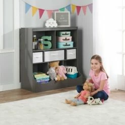 New 🔔 Badger Basket Combo Bin Storage Unit with 3 Baskets Charcoal ✨ -Bookshelves And Bookcases store unnamed file 344