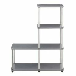 Best deal 🔥 41.75" Designs2Go 4 Tier Multi Shelf L Bookshelf - Breighton Home Black 🔔 -Bookshelves And Bookcases store unnamed file 3475