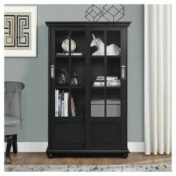 Best reviews of ✔️ Capewood Bookcase with Sliding Glass Doors 51" - Room & Joy Black 😍 -Bookshelves And Bookcases store unnamed file 3499