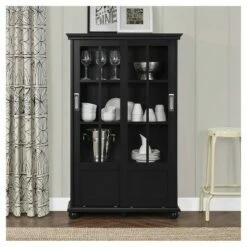 Best reviews of ✔️ Capewood Bookcase with Sliding Glass Doors 51" - Room & Joy Black 😍 -Bookshelves And Bookcases store unnamed file 3501