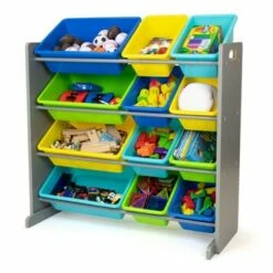 Discount 💯 Elements Toy Storage Organizer with 12 Storage Bins - Humble Crew 👍