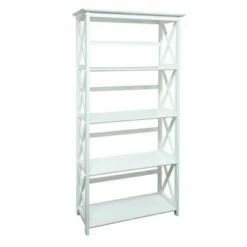 Hot Sale 🥰 Montego 5-Shelf Bookcase - Flora Home White 😍 -Bookshelves And Bookcases store unnamed file 3550