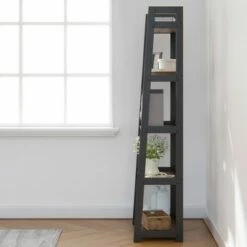 Best Pirce 🛒 67" Annabelle 5 Tier Ladder Bookcase - Brookside Home Black/white 😍 -Bookshelves And Bookcases store unnamed file 3555