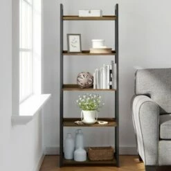 Best Pirce 🛒 67" Annabelle 5 Tier Ladder Bookcase - Brookside Home Black/white 😍 -Bookshelves And Bookcases store unnamed file 3556