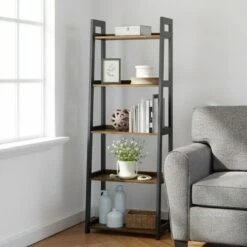 Best Pirce 🛒 67" Annabelle 5 Tier Ladder Bookcase - Brookside Home Black/white 😍 -Bookshelves And Bookcases store unnamed file 3558