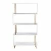 Discount ❤️ 60.5" Bucklon Assymetrical Etagere White/Champagne - Aiden Lane ⭐
