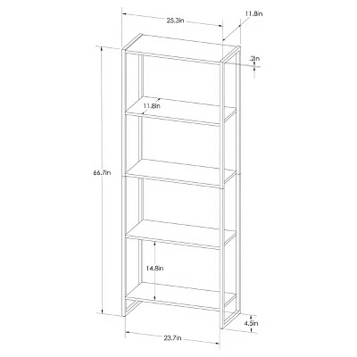 Best Pirce ๐ 66.7" Paulo 4 Shelf Bookshelf White - Project 62™ ๐ 6 Best Pirce ๐ 66.7" Paulo 4 Shelf Bookshelf White - Project 62™ ๐ - Image 4