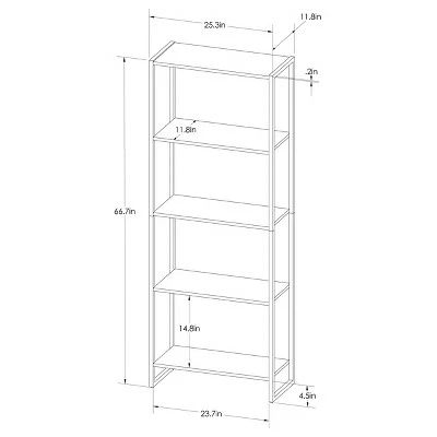 Best Pirce ๐ 66.7" Paulo 4 Shelf Bookshelf White - Project 62™ ๐ 7 Best Pirce ๐ 66.7" Paulo 4 Shelf Bookshelf White - Project 62™ ๐ - Image 5