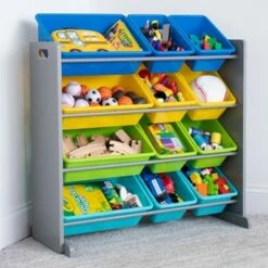 Discount 💯 Elements Toy Storage Organizer with 12 Storage Bins - Humble Crew 👍 -Bookshelves And Bookcases store unnamed file 358