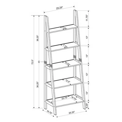 Best Pirce β Acadia Ladder Bookshelf - Linon Gray π 9 Best Pirce β Acadia Ladder Bookshelf - Linon Gray π - Image 7