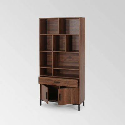 Budget ๐งจ 67.25" Gallatin Contemporary Cube Unit Bookcase Walnut - Christopher Knight Home โ๏ธ 6 Budget ๐งจ 67.25" Gallatin Contemporary Cube Unit Bookcase Walnut - Christopher Knight Home โ๏ธ - Image 4