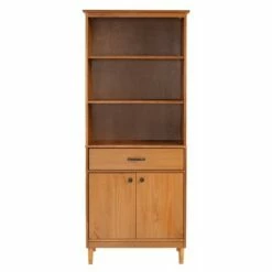 Cheapest 😉 70" Murray High Rise Solid Wood Storage Hutch - Saracina Home Caramel 👍 -Bookshelves And Bookcases store unnamed file 3643