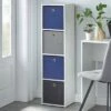 Coupon 🔔 4.25" Utility Bookcase Tower with 4 Fabric Bins - Buylateral White/pink ❤️ -Bookshelves And Bookcases store unnamed file 367