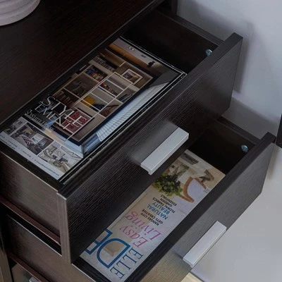 Discount ⭐ 70.75" Julisse 3 Shelf Corner Bookcase - miBasics Walnut Oak ✨ 9 Discount ⭐ 70.75" Julisse 3 Shelf Corner Bookcase - miBasics Walnut Oak ✨ - Image 7