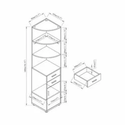Discount ⭐ 70.75" Julisse 3 Shelf Corner Bookcase - miBasics Walnut Oak ✨ 20 Discount ⭐ 70.75" Julisse 3 Shelf Corner Bookcase - miBasics Walnut Oak ✨ -Bookshelves And Bookcases store unnamed file 3689