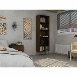 Best reviews of 👍 Rockefeller 5 Shelf Bookcase - Manhattan Comfort Brown 👍 -Bookshelves And Bookcases store unnamed file 3695